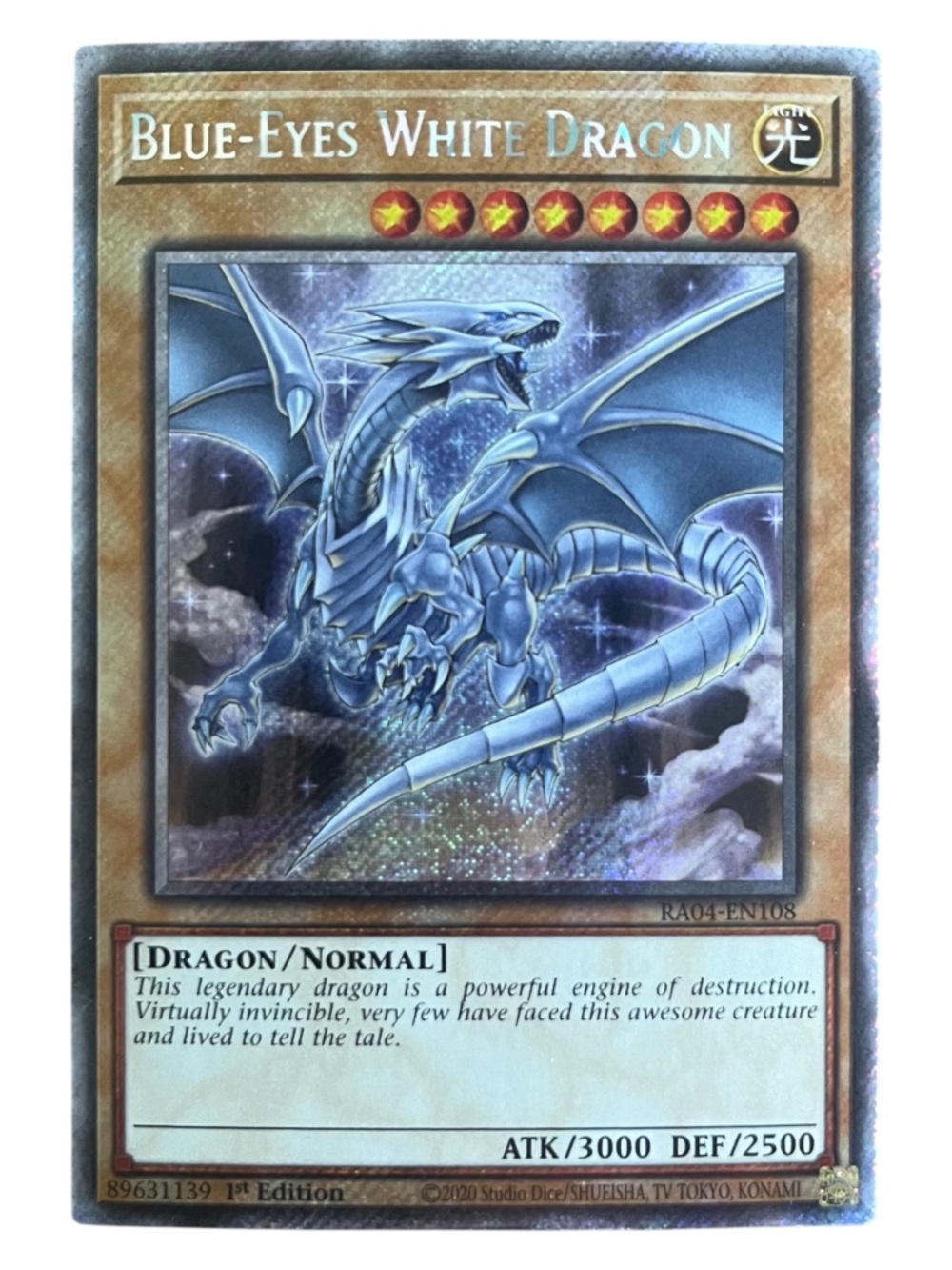 Blue-Eyes White Dragon RA04-EN108 Platinum Secret Rare 1st NM Yugioh